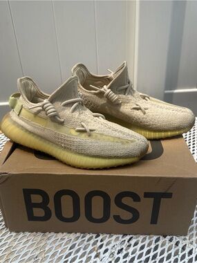 adidas Kids Cream and Yellow Yeezy-Style Sneakers